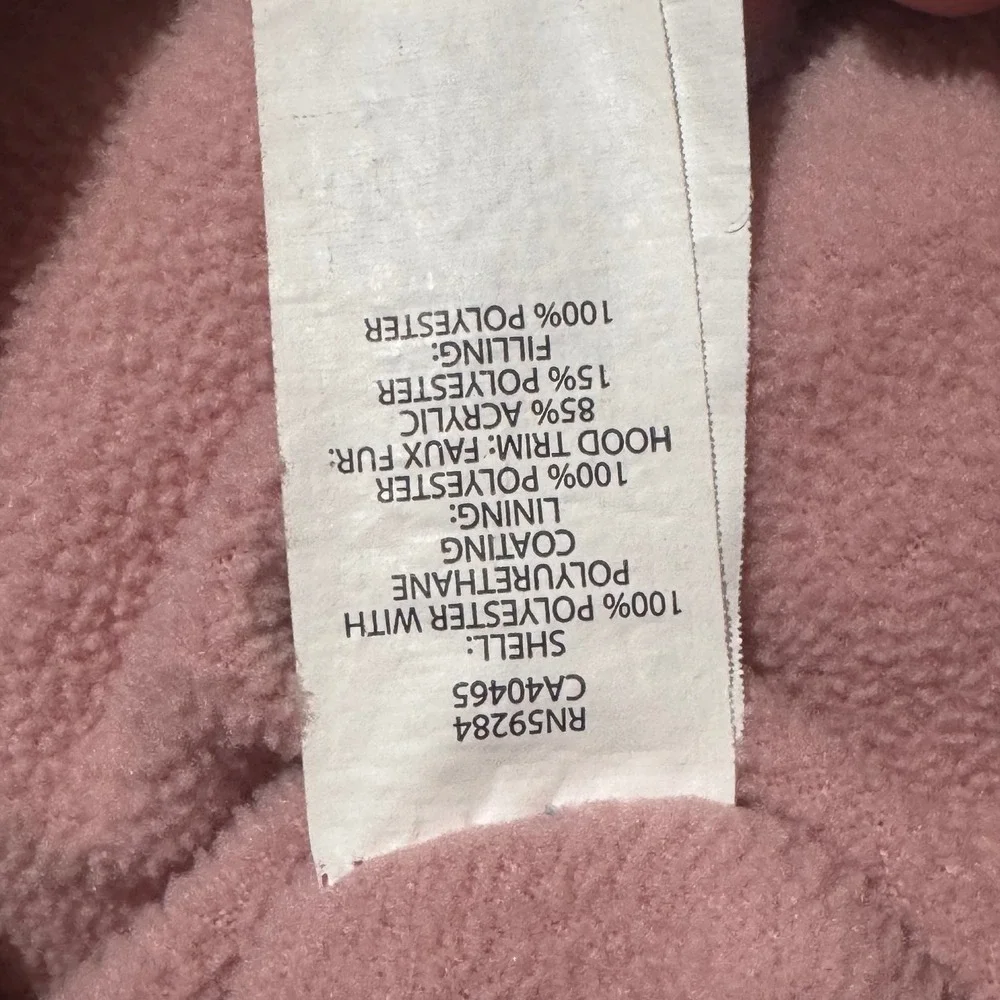 The Childrens Place Puffer Jacket Kids 5/6 Pink Excellent Unicorn Foil Print